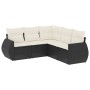 Set de muebles de jardín 5 pzas y cojines ratán sintético negro de , Conjuntos de jardín - Ref: Foro24-3253683, Precio: 341,3...