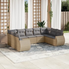 Set de sofás de jardín 9 pzas con cojines ratán sintético beige de , Conjuntos de jardín - Ref: Foro24-3254136, Precio: 618,3...