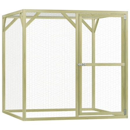Gallinero de madera de pino impregnada 1,5x1,5x1,5 m de vidaXL, Jaulas y habitáculos para animales pequeños - Ref: Foro24-278...