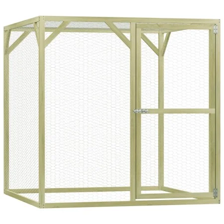Gallinero de madera de pino impregnada 1,5x1,5x1,5 m de vidaXL, Jaulas y habitáculos para animales pequeños - Ref: Foro24-278...