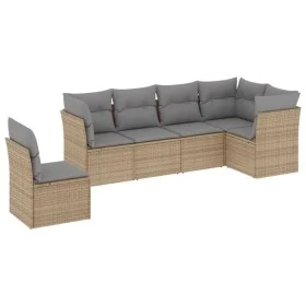 Juego de sofás jardín con cojines 6 pzas ratán sintético beige de , Conjuntos de jardín - Ref: Foro24-3217699, Precio: 372,57...