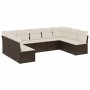 Set de sofás de jardín 9 pzas y cojines ratán sintético marrón de , Conjuntos de jardín - Ref: Foro24-3218073, Precio: 560,94...