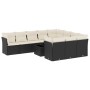 Set de sofás de jardín 11 pzas y cojines ratán sintético negro de , Conjuntos de jardín - Ref: Foro24-3218226, Precio: 596,98...