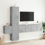 Muebles de TV de pared 5 pzas madera ingeniería gris hormigón en Muebles TV | Comprar online en Foru.es