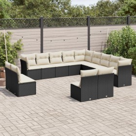 Set de sofás de jardín y cojines 13 pzas ratán sintético negro de , Conjuntos de jardín - Ref: Foro24-3218486, Precio: 726,59...