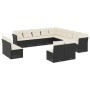 Set de sofás de jardín y cojines 13 pzas ratán sintético negro de , Conjuntos de jardín - Ref: Foro24-3218486, Precio: 726,59...