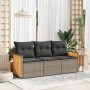 Set de sofá de jardín 3 pzas y cojines ratán sintético gris de , Conjuntos de jardín - Ref: Foro24-3227439, Precio: 198,25 €,...