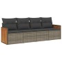 Set de sofás de jardín 4 pzas y cojines ratán sintético gris de , Conjuntos de jardín - Ref: Foro24-3227453, Precio: 248,32 €...