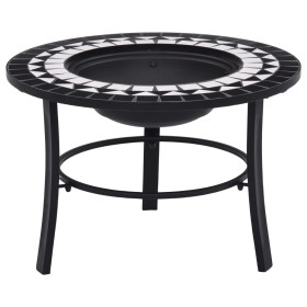 vidaXl Brasero de mosaico cerámica negro y blanco 68 cm de vidaXL, Chimeneas - Ref: Foro24-46721, Precio: 69,60 €, Descuento: %