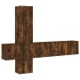 Muebles de TV de pared 5 pzas madera ingeniería roble ahumado en Muebles TV | Comprar online en Foru.es