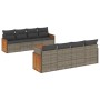Set de muebles de jardín 9 pzas y cojines ratán sintético gris de , Conjuntos de jardín - Ref: Foro24-3227502, Precio: 547,40...