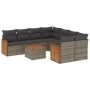 Set de muebles de jardín 9 pzas y cojines ratán sintético gris de , Conjuntos de jardín - Ref: Foro24-3227509, Precio: 535,46...