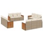 Set de sofás de jardín 12 pzas y cojines ratán sintético marrón de , Conjuntos de jardín - Ref: Foro24-3227514, Precio: 815,1...