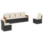 Set de sofás de jardín 6 piezas y cojines ratán sintético negro de , Conjuntos de jardín - Ref: Foro24-3227540, Precio: 328,9...