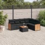 Set de comedor de jardín 7 pzas y cojines ratán sintético negro de , Conjuntos de jardín - Ref: Foro24-3227686, Precio: 433,7...