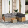 Set sofás de jardín 7 piezas y cojines ratán sintético beige de , Conjuntos de jardín - Ref: Foro24-3227690, Precio: 426,89 €...