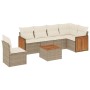 Set sofás de jardín 7 piezas y cojines ratán sintético beige de , Conjuntos de jardín - Ref: Foro24-3227703, Precio: 425,04 €...