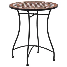 Mesa bistró de mosaico cerámica marrón 60 cm de vidaXL, Mesas de jardín - Ref: Foro24-46713, Precio: 78,36 €, Descuento: %
