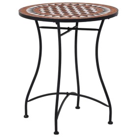 Mesa bistró de mosaico cerámica marrón 60 cm de vidaXL, Mesas de jardín - Ref: Foro24-46713, Precio: 83,54 €, Descuento: %