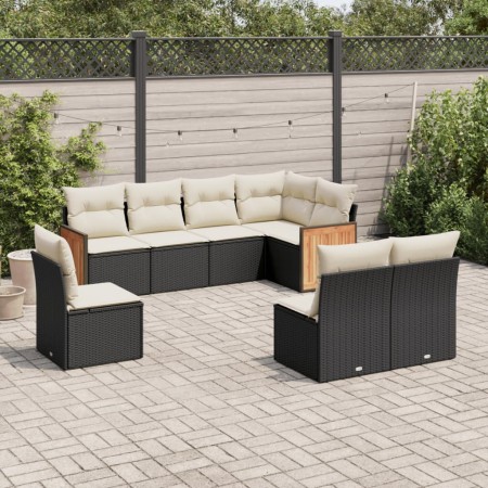 Set de sofás de jardín 8 piezas y cojines ratán sintético negro de , Conjuntos de jardín - Ref: Foro24-3227722, Precio: 445,5...