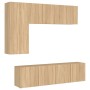 Muebles de TV de pared 5 pzas madera de ingeniería roble Sonoma en Muebles TV | Comprar online en Foru.es