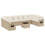 Set de sofás de jardín 11pzas con cojines ratán sintético beige de , Conjuntos de jardín - Ref: Foro24-3220677, Precio: 693,8...