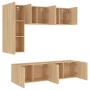 Muebles de TV de pared 5 pzas madera de ingeniería roble Sonoma en Muebles TV | Comprar online en Foru.es