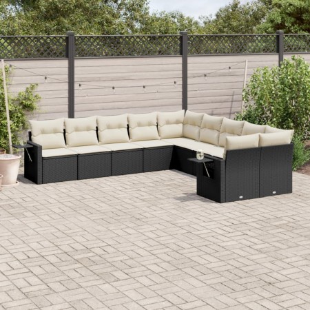 Set de sofás de jardín 10 pzas cojines ratán sintético negro de , Conjuntos de jardín - Ref: Foro24-3220705, Precio: 562,31 €...