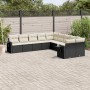 Set de sofás de jardín 10 pzas cojines ratán sintético negro de , Conjuntos de jardín - Ref: Foro24-3220705, Precio: 562,31 €...