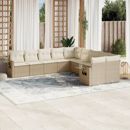 Juego de sofás jardín con cojines beige 10 pzas ratán sintético de , Conjuntos de jardín - Ref: Foro24-3220707, Precio: 644,8...