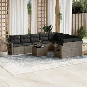 Set de sofás de jardín 10 pzas con cojines ratán sintético gris de , Conjuntos de jardín - Ref: Foro24-3220649, Precio: 591,2...