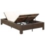 Tumbona para 2 personas con cojín ratán sintético marrón de vidaXL, Camas para exteriores - Ref: Foro24-46239, Precio: 281,88...