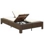 Tumbona para 2 personas con cojín ratán sintético marrón de vidaXL, Camas para exteriores - Ref: Foro24-46239, Precio: 281,88...