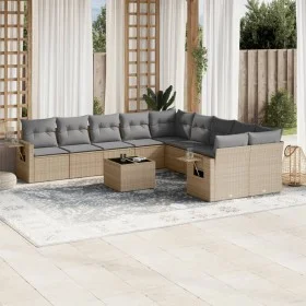Set de sofás de jardín 11pzas con cojines ratán sintético beige de , Conjuntos de jardín - Ref: Foro24-3220718, Precio: 678,1...