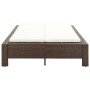 Tumbona para 2 personas con cojín ratán sintético marrón de vidaXL, Camas para exteriores - Ref: Foro24-46239, Precio: 281,88...