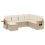 Set sofás de jardín 7 piezas y cojines ratán sintético beige de , Conjuntos de jardín - Ref: Foro24-3227045, Precio: 487,67 €...
