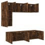 Muebles de TV de pared 5 pzas madera ingeniería roble ahumado en Muebles TV | Comprar online en Foru.es