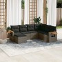 Set de sofás de jardín 7 piezas con cojines ratán PE gris de , Conjuntos de jardín - Ref: Foro24-3227047, Precio: 422,46 €, D...