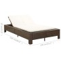 Tumbona para 2 personas con cojín ratán sintético marrón de vidaXL, Camas para exteriores - Ref: Foro24-46239, Precio: 281,88...