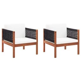 Sillas de jardín 2 unidades madera maciza de acacia by vidaXL, Modular outdoor sofas - Ref: Foro24-46342, Price: 133,20 €, Di...