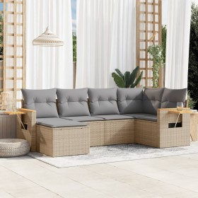 Juego de sofás jardín con cojines 6 pzas ratán sintético beige de , Conjuntos de jardín - Ref: Foro24-3227018, Precio: 384,74...