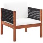 Sillas de jardín 2 unidades madera maciza de acacia de vidaXL, Sofás modulares de exterior - Ref: Foro24-46342, Precio: 181,6...