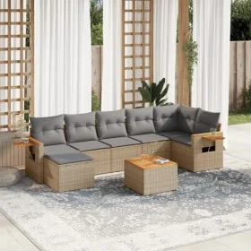 Juego de sofás de jardín con cojines beige 8 pzas ratán PE de , Conjuntos de jardín - Ref: Foro24-3227039, Precio: 491,83 €, ...