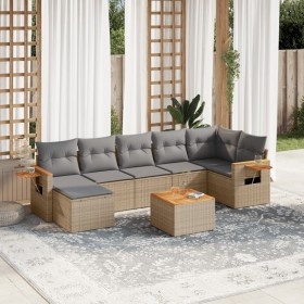 Juego de sofás de jardín con cojines beige 8 pzas ratán PE de , Conjuntos de jardín - Ref: Foro24-3227039, Precio: 481,60 €, ...