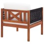 Sillas de jardín 2 unidades madera maciza de acacia de vidaXL, Sofás modulares de exterior - Ref: Foro24-46342, Precio: 181,6...