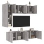 Muebles de TV de pared 5 pzas madera de ingeniería gris Sonoma en Muebles TV | Comprar online en Foru.es