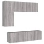 Muebles de TV de pared 5 pzas madera de ingeniería gris Sonoma en Muebles TV | Comprar online en Foru.es