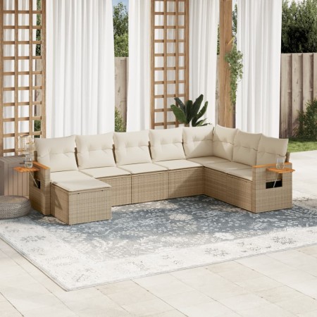 Juego de sofás de jardín con cojines beige 8 pzas ratán PE de , Conjuntos de jardín - Ref: Foro24-3227087, Precio: 557,71 €, ...