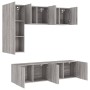 Muebles de TV de pared 5 pzas madera de ingeniería gris Sonoma en Muebles TV | Comprar online en Foru.es