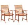 Sillas de comedor de exterior 2 uds madera maciza de acacia de vidaXL, Sillas de jardín - Ref: Foro24-46312, Precio: 153,74 €...